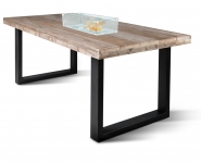 Bild für Neues Gerüstholz, Esstisch mit Tischkamin 